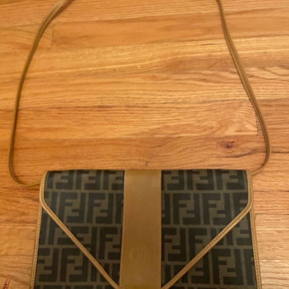 Vintage 80s Fendi Envelope Zucca bag with detachable strap Perfect condition